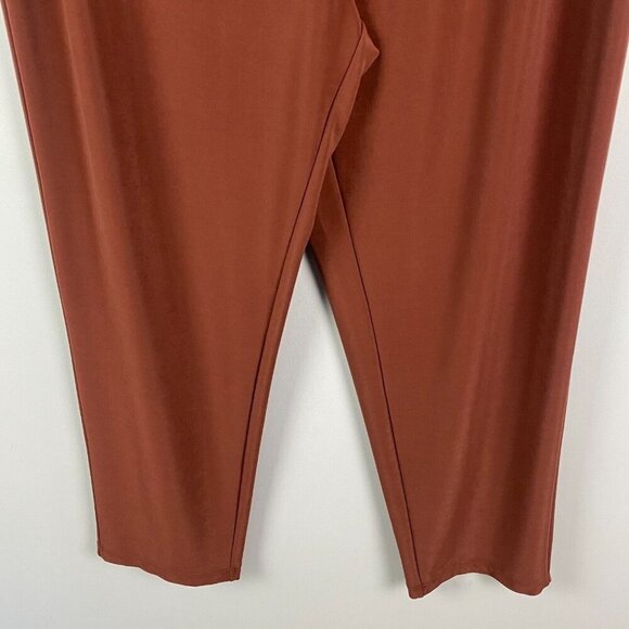 Susan Graver Essentials Lustra Knit Skinny Pants Size XL Petite Rust Pull On - Picture 3 of 9